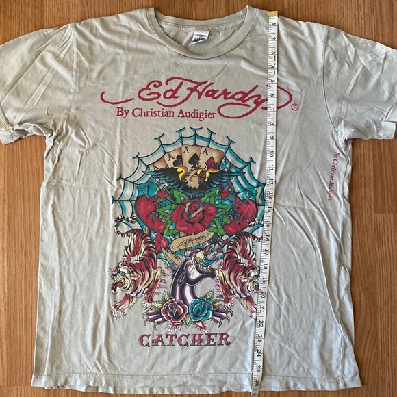 ❤️ Ed Hardy by Christian Audigier Logo Tee Size Large - Picture 7 of 10